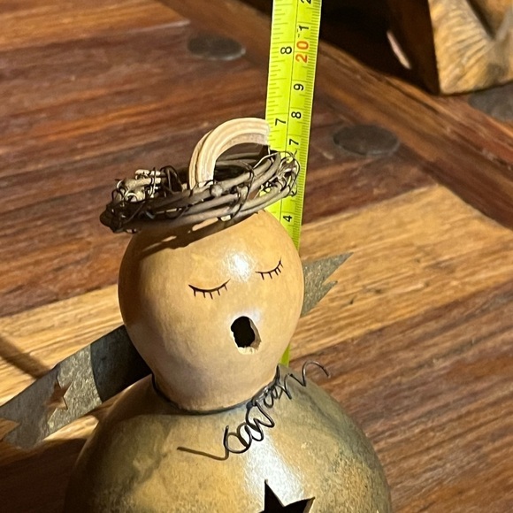 Rustic Adorable Dried Gourd Singing Angel Figurine Christmas Folk Art 7.5" Tall - Picture 8 of 9